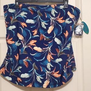 NWT Women’s  Plus Size 24 Swimsuit Tankini Top W Tummy Panel Floral Print Mynah